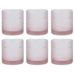 Kirklands Home Glassware & Drinkware|Fortessa Jupiter Short Glasses, Set of 6 Pink
