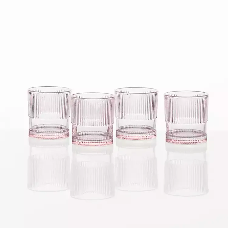 Kirklands Home Glassware & Drinkware|Fortessa NoHo Short Glasses, Set of 4 Pink