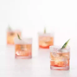 Kirklands Home Glassware & Drinkware|Fortessa NoHo Short Glasses, Set of 4 Pink