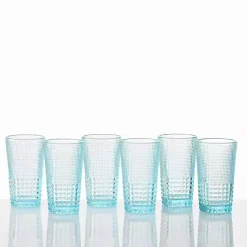 Kirklands Home Glassware & Drinkware|Fortessa Pool Malcolm Tall Glasses, Set of 6 Blue