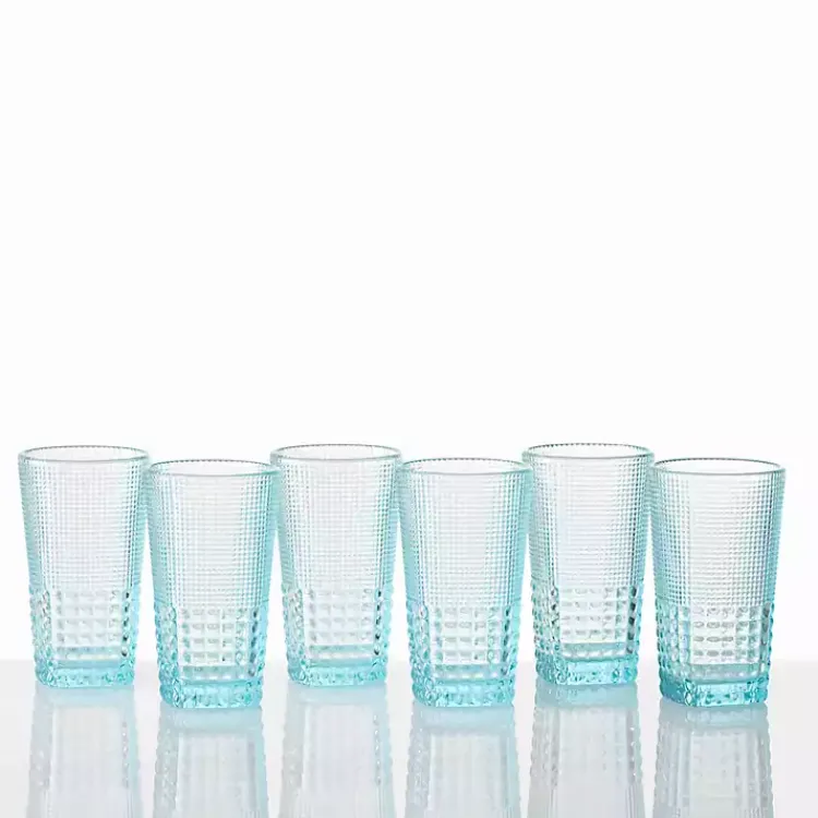 Kirklands Home Glassware & Drinkware|Fortessa Pool Malcolm Tall Glasses, Set of 6 Blue