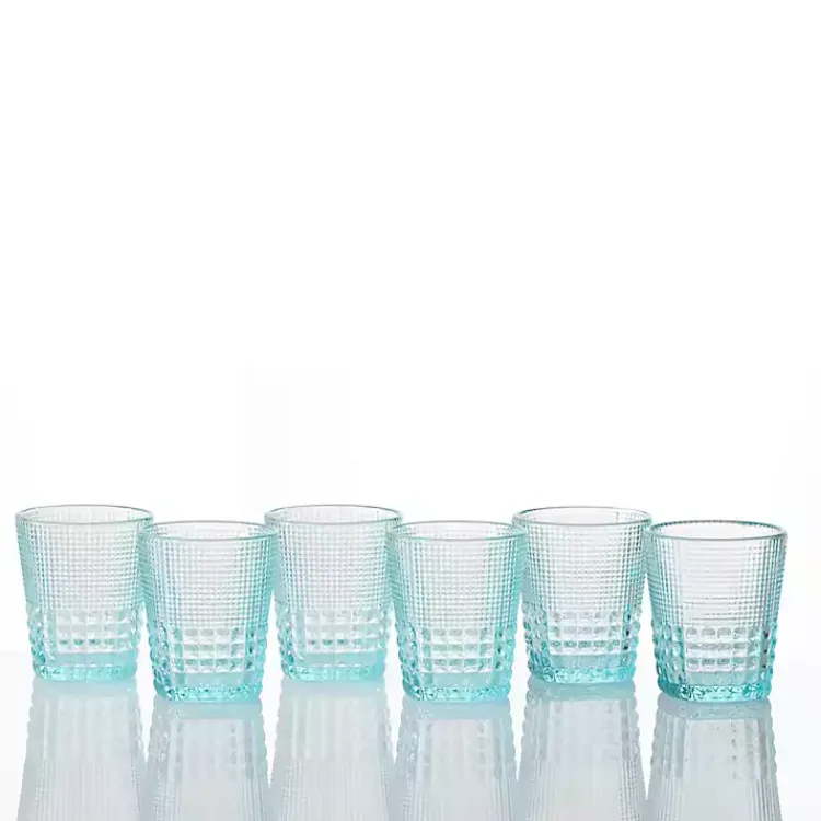 Kirklands Home Glassware & Drinkware|Fortessa Pool Malcolm Short Glasses, Set of 6 Blue