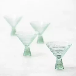 Kirklands Home Glassware & Drinkware|Fortessa Sage Jupiter Martini Glasses, Set of 4 Green