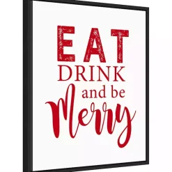 Online Framed Eat Drink Merry Christmas Canvas Art Print Christmas Art & Wall Decor