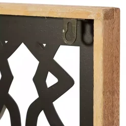 Kirklands Home Wall Plaques|Framed Matte Black Metal Wall Plaques, Set of 4