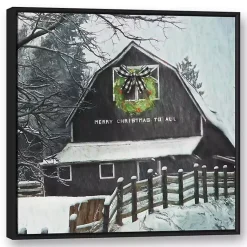 Sale Framed Merry Christmas Barn Canvas Art Print Christmas Art & Wall Decor