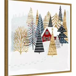 Sale Framed Winter Landscape Christmas Canvas Art Print Christmas Art & Wall Decor