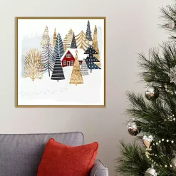 Sale Framed Winter Landscape Christmas Canvas Art Print Christmas Art & Wall Decor
