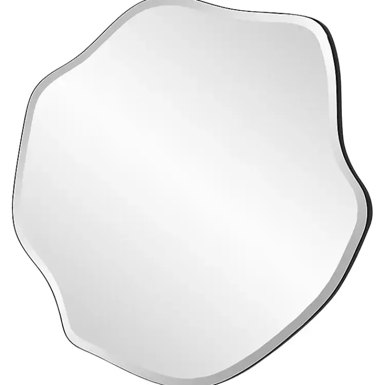 Kirklands Home Decorative Mirrors|Frameless Beveled Wavy Wall Mirror