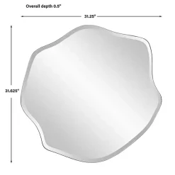 Kirklands Home Decorative Mirrors|Frameless Beveled Wavy Wall Mirror