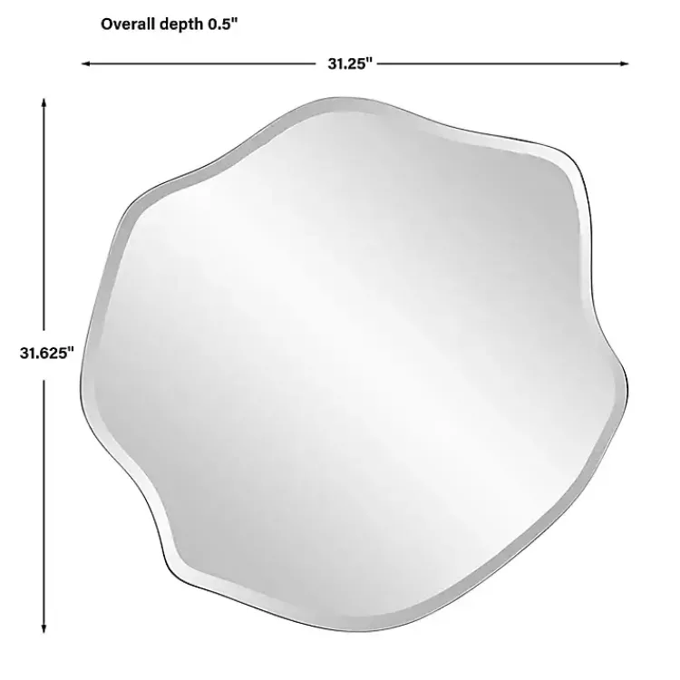 Kirklands Home Decorative Mirrors|Frameless Beveled Wavy Wall Mirror