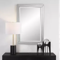 Kirklands Home Decorative Mirrors|Frameless Double Panel Wall Mirror