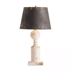 Kirklands Home Table Lamps|Fran Farmhouse Metal Shade Table Lamp Black