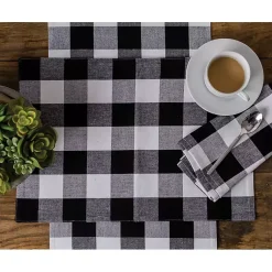 Kirklands Home Table Linens|Franklin Gingham Napkins, Set of 6 Black