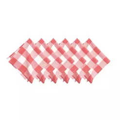 Kirklands Home Table Linens|Franklin Coral Gingham Napkins, Set of 6 Pink