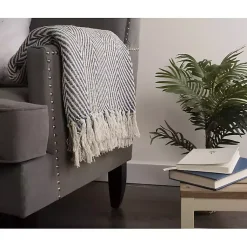 Online French Chevron and Fringe Throw Blankets & Throws