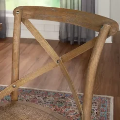 Kirklands Home Dining Chairs|French Country X-Back Dining Chairs, Set of 2 Gray