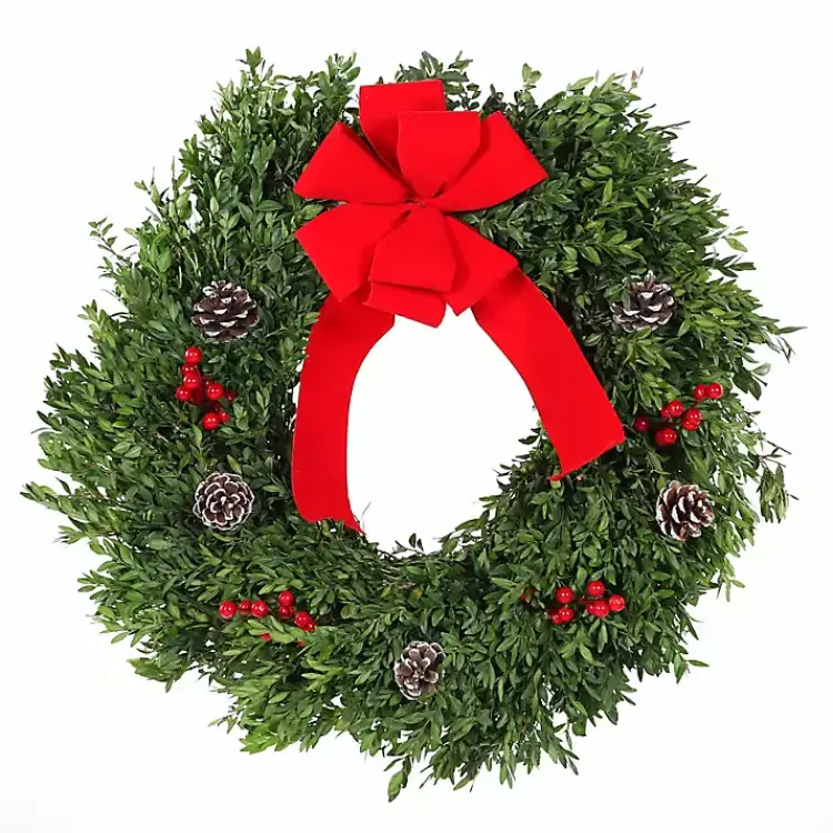 Sale Fresh Cut Boxwood Blue Ridge Mountain Wreath Fresh Christmas Wreaths & Greenery