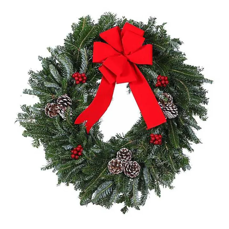 New Fresh Cut Fraser Fir Blue Ridge Mountain Wreath Fresh Christmas Wreaths & Greenery