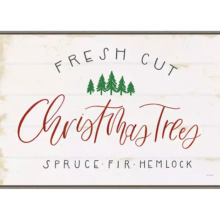Discount Fresh Cut Trees Framed Canvas Print Christmas Art & Wall Decor