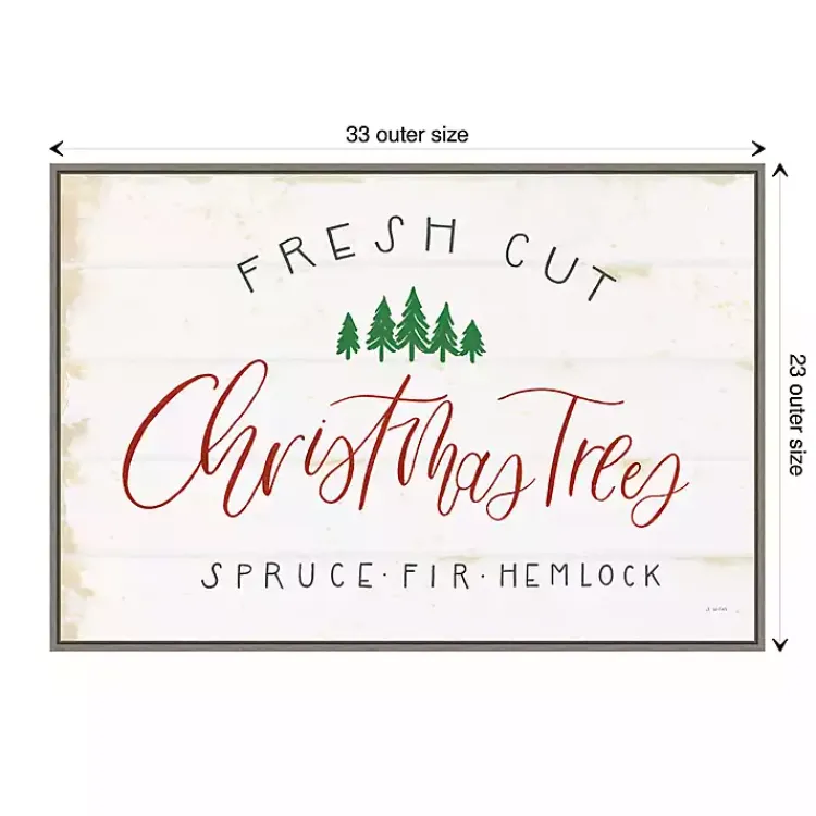 Discount Fresh Cut Trees Framed Canvas Print Christmas Art & Wall Decor