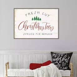 Discount Fresh Cut Trees Framed Canvas Print Christmas Art & Wall Decor