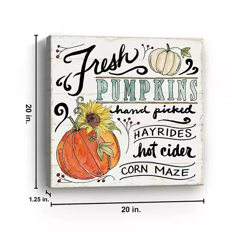 New Fresh Harvest Pumpkins Canvas Art Print Fall