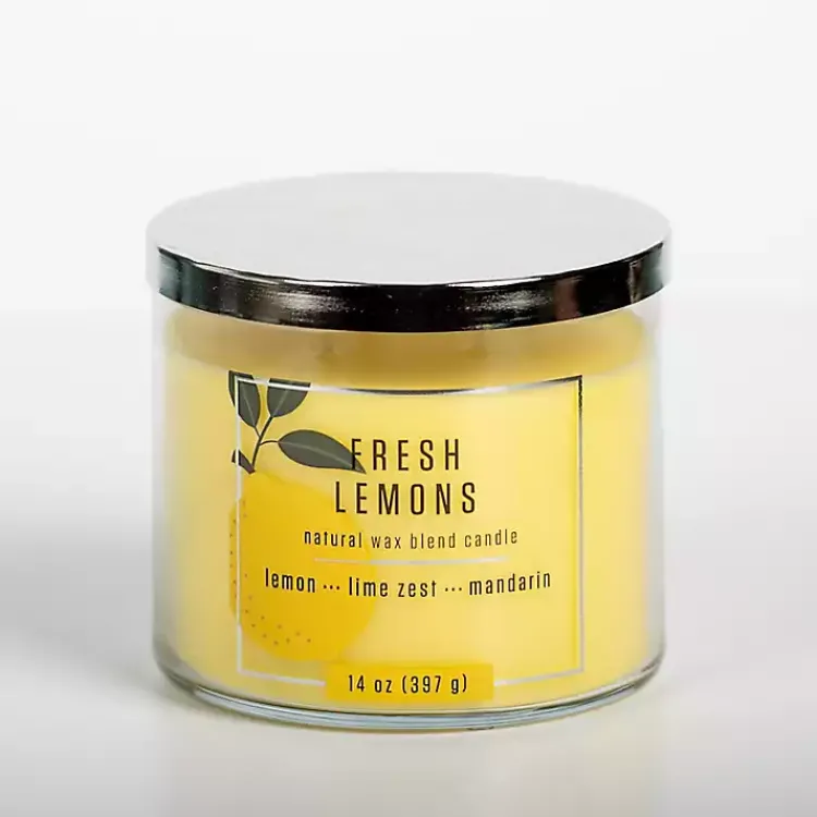 New Fresh Lemons 14 oz. Triple Wick Jar Candle Candles