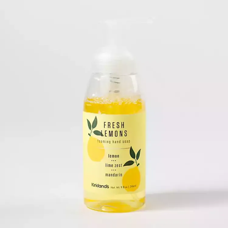 Kirklands Home Bathroom Accessories|Fresh Lemons Foaming Hand Soap Yellow