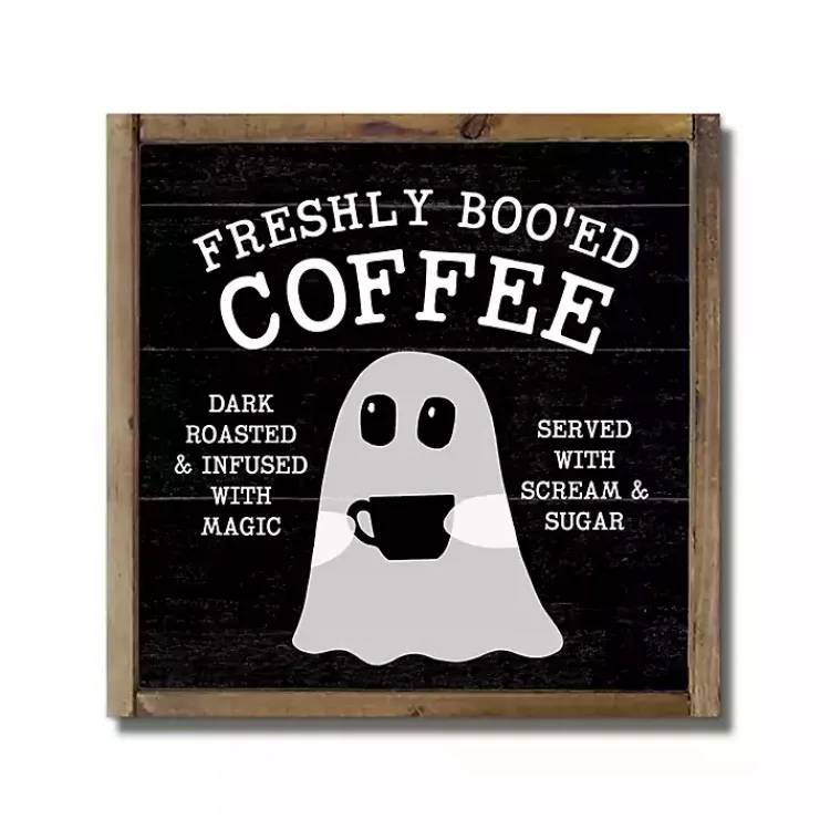 Sale Freshly Boo'ed Coffee Framed Halloween Wall Plaque Halloween