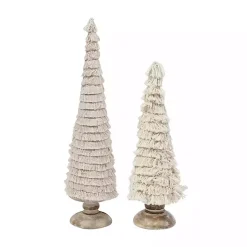 New Fringe Embellished Christmas Trees, Set of 2 Christmas Decorations