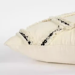 Clearance Fringe Stitched Lattice Throw Pillow Pillows