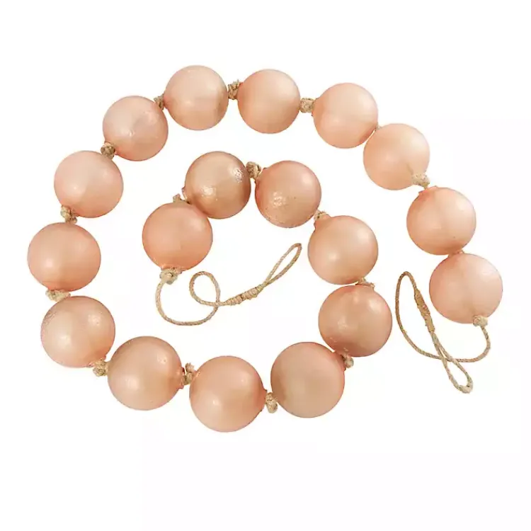 Clearance Frosted Amber Glass Bead Garland Decorative Accents