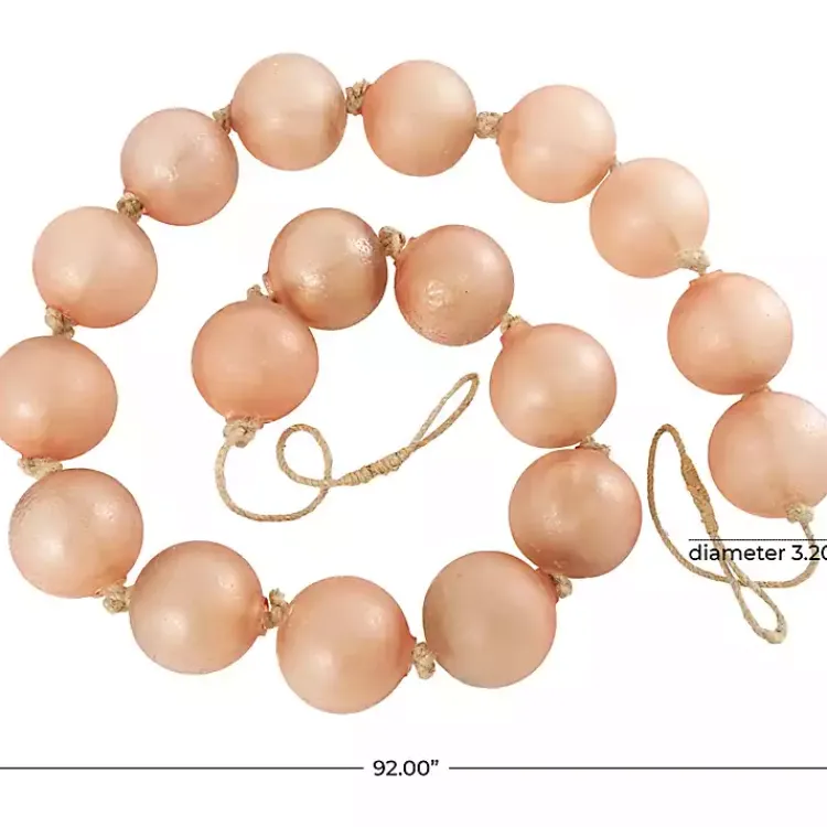 Clearance Frosted Amber Glass Bead Garland Decorative Accents