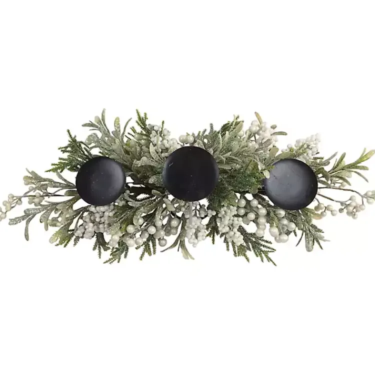 Sale Frosted Berry Greenery Candle Centerpiece Arrangements & Greenery