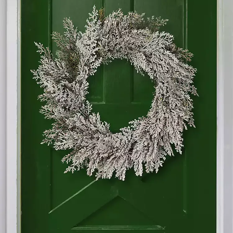 New Frosted Cedar Christmas Wreath Christmas Wreaths