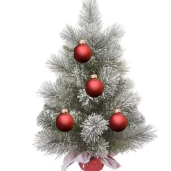 Online Frosted Christmas Tree Arrangement in Red Bag Christmas Arrangements & Garland