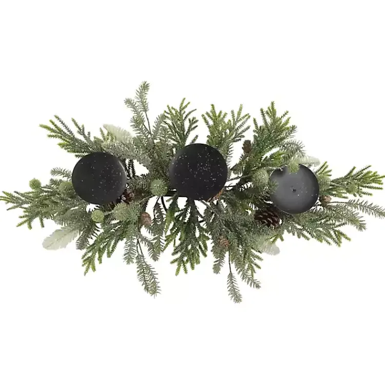Outlet Frosted Evergreen Pine Candle Centerpiece Arrangements & Greenery