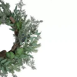 Hot Frosted Foliage and Blueberries Wreath Christmas Wreaths