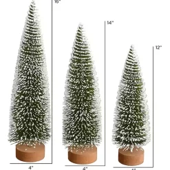 Online Frosted Green Bottle Brush Trees, Set of 3 Christmas Decorations