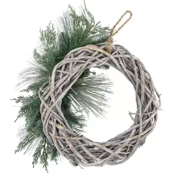 Online Frosted Pine and Foliage Twig Wreath Christmas Wreaths