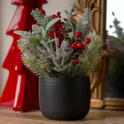 Frosted Red Berry Pinecone Christmas Arrangement Christmas Arrangements & Garland
