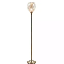 Kirklands Home Floor Lamps|Frosted Starlight Golden Floor Lamp White