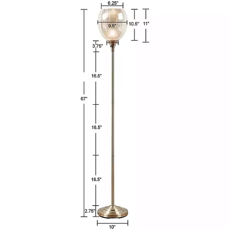 Kirklands Home Floor Lamps|Frosted Starlight Golden Floor Lamp White