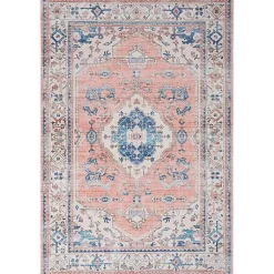 Kirklands Home Area Rugs|Fulton Coral Medallion Area Rug, 7x9 Pink