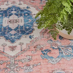 Kirklands Home Area Rugs|Fulton Coral Medallion Area Rug, 7x9 Pink