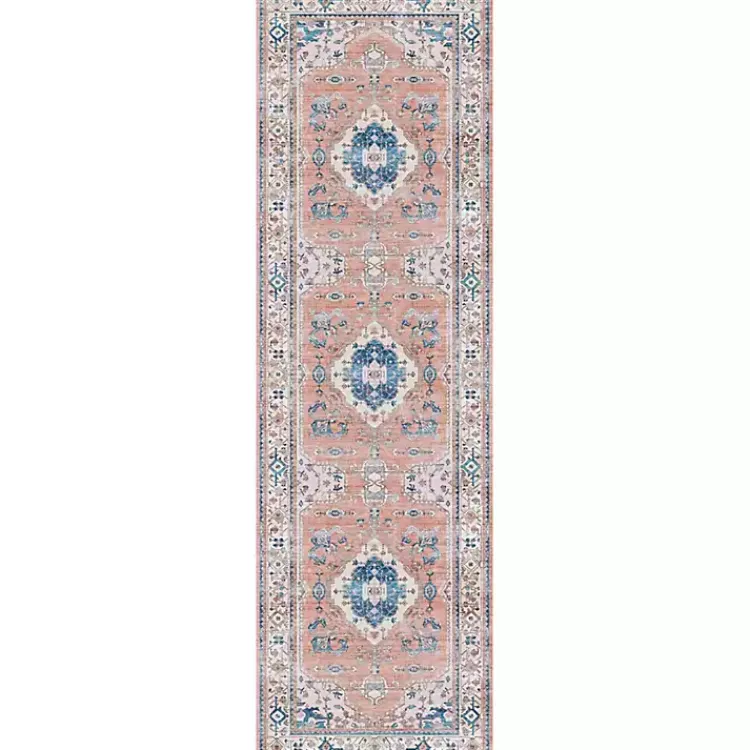 Kirklands Home Area Rugs|Fulton Coral Medallion Runner, 2x7 Pink