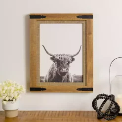 Kirklands Home Framed Art|Furry Highland Cow Framed Art Print