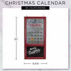 Discount Galvanized Christmas Advent Calendar Plaque Christmas Art & Wall Decor