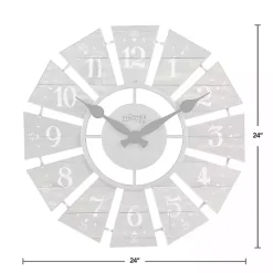 Kirklands Home Clocks|Galvanized Windmill Wall Clock Gray